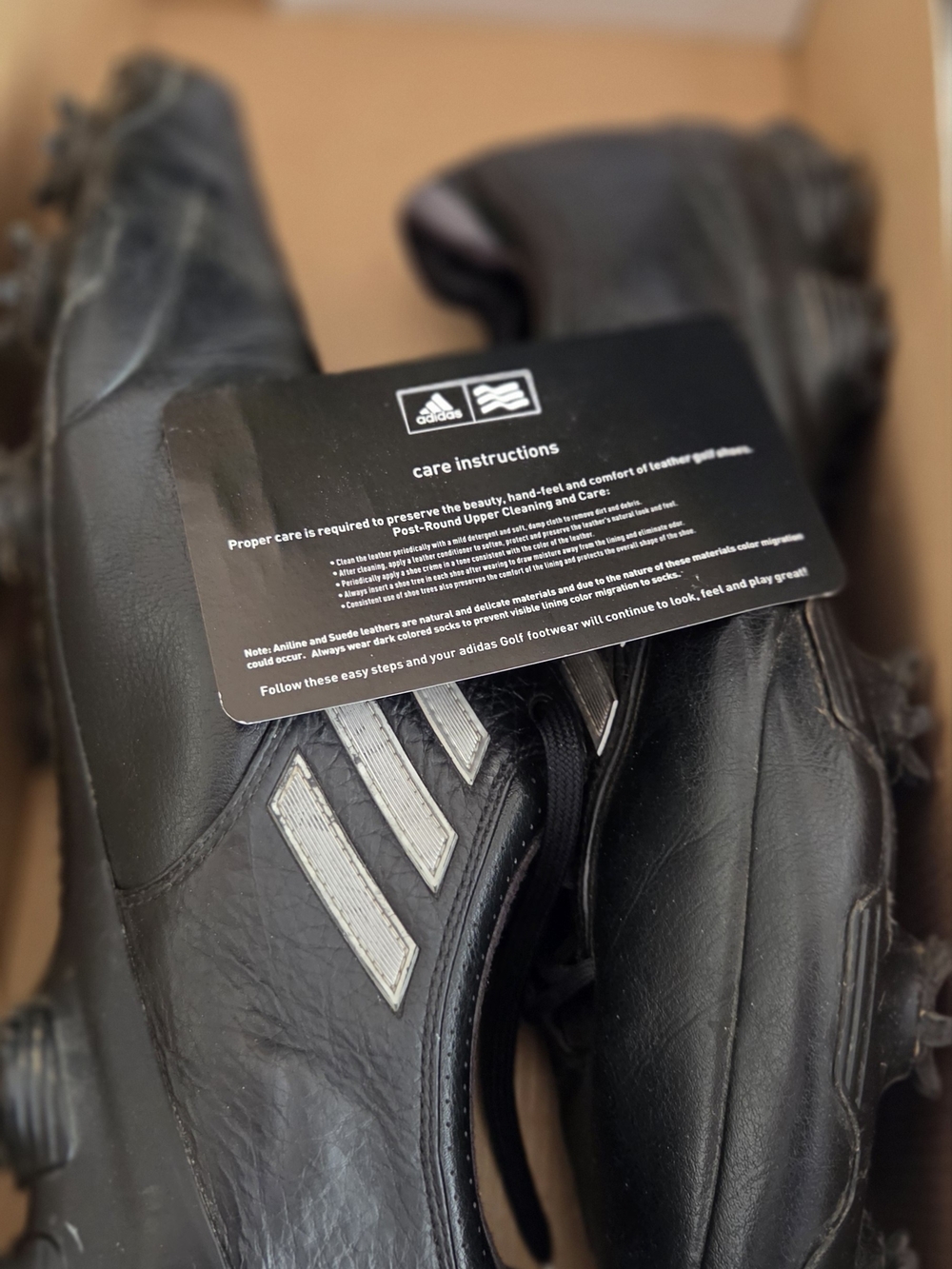 adidas Men’s Black Leather Golf Shoes